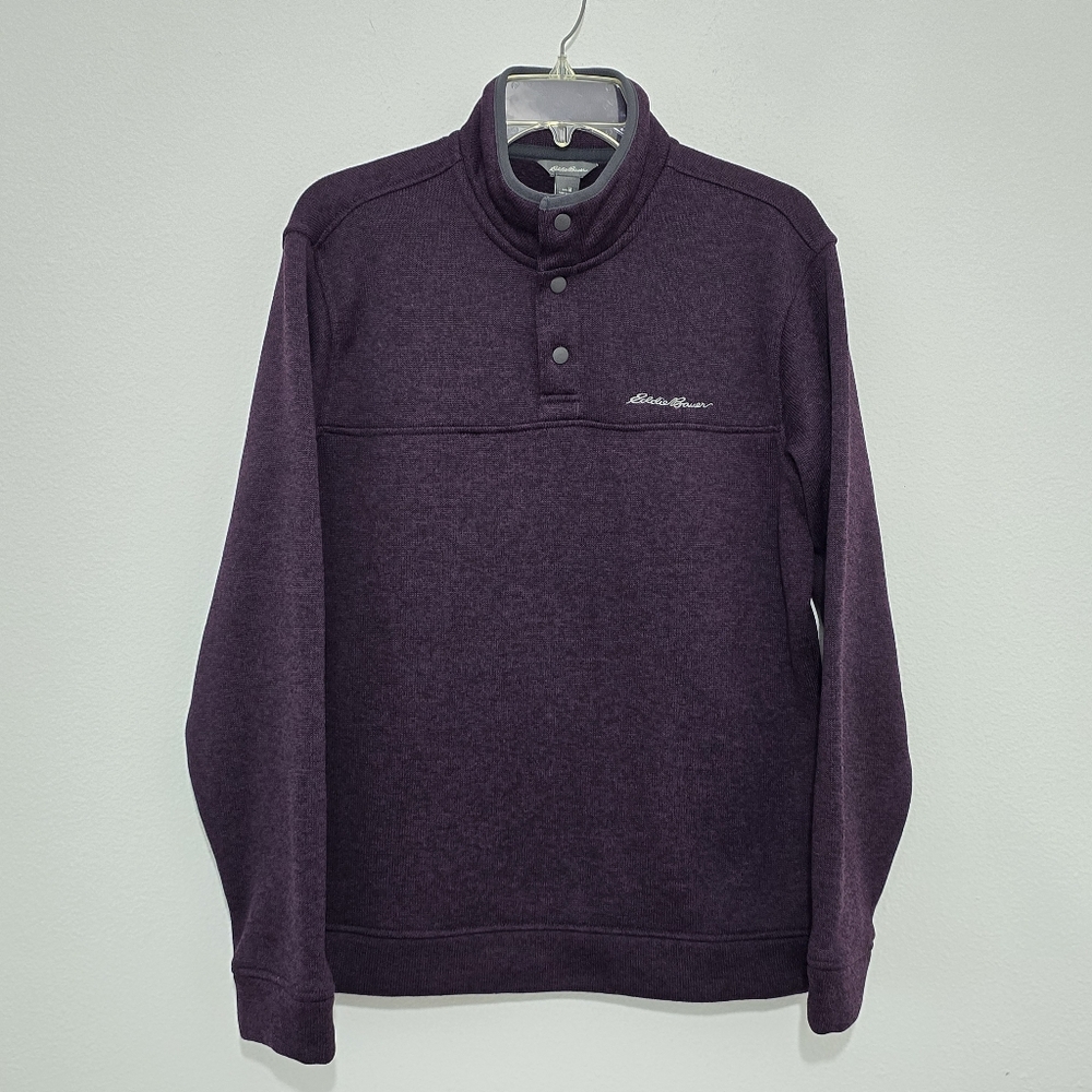 Eddie Bauer Fleece Pullover Sweatshirt Medium Men's Eggplant